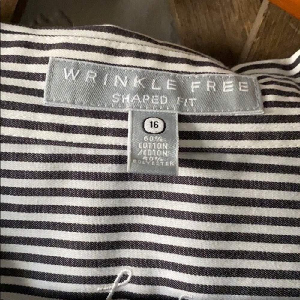 Women foxcroft striped shirt sz 16 - Picture 9 of 9